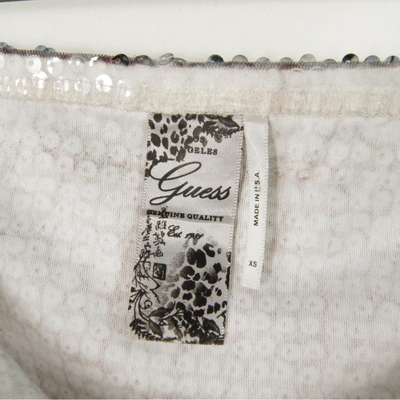 Vintage Y2K Guess Blue Grey Black Sequin Party Grunge Stretch Waist Mini Skirt - Picture 4 of 5